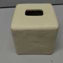 Natural Travertine Textures Tissue Box Cover Square for Home Decor,Resin Heavy Tissue Box Holder for Bathroom Countertop,Tabletop,Bedside Table,Office (Handmade of Resin) (Yellow Stone)