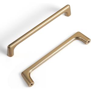 Goo-Ki Champagne Bronze Cabinet Pulls with 5''(128mm) Hole Centers, Modern Style Zinc Alloy Cabinet Handles for Dresser, Wardrobe, Cupboard- 6 Pack