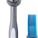 Vigar Pets Club 3-in-1 Gray Cat Dish Brush, Blue Fish Sponge and Tray for Brush and Sponge Holder for Kitchen Sink, Sponges for Dishes Cat, Dog Bowls