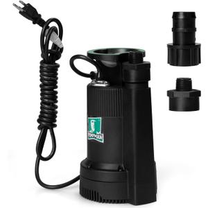 PUMPMAN 1/6HP Utility Pump, 1850 GPH Submersible Water Pump with Handle, Thermoplastic Portable Well Pump IPX8 Waterproof for Pools, Basements, Car Washing, Garden