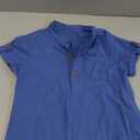 Boys Short Sleeve Henley Shirt Button Up Linen Cotton Dress Shirts Tees Tops with One Pocket, Size 9-10