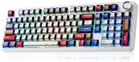 x Aula F99 Pro Mechanical Keyboard, Wireless Gaming Keyboards RGB Backlit Hot Swappable Custom Creamy Bluetooth Computer Keyboard, Tri-Mode BT5.0/2.4GHz/USB-C, Pre-lubed Switches PBT Keycaps