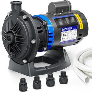 Booster Pump, 3/4 HP Pure Copper Motor with Dual Voltage(115V or 230V), Compatible for Pressure Side Pool Cleaners Vac-Sweep 280-Black