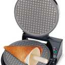 Chef'sChoice Ice Cream Cone Maker WaffleCone Express With Nonstick Heating Plates Instant Heat Recovery Creates Delicious Homemade Sugar and Waffle Cones Easy to Clean, 1050-Watts, Silver
