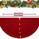 Knitted Christmas Tree Skirt, 24 Inch Red Tree Skirts for 3ft to 4ft Tree | Cable Knit Design, Farmhouse Xmas Holiday Decoration, Home Party Dcor Red 2512