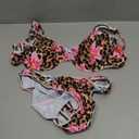 SweatyRocks Women's 2 Piece Leopard Floral Print Swimsuit Bathing Suit Textured Pattern Bikini Set, Medium