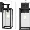 16 Inch Outdoor Wall Lantern, 1-Light Large Exterior Modern Wall Sconce Light Fixtures, Black Porch Light Wall Mount with Clear Glass, Waterproof Outside Wall Lighting for Patio Doorway