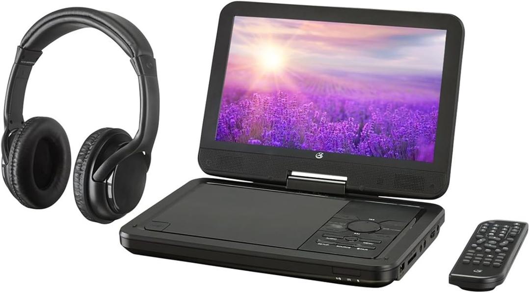 GPX PDB1077B 10in Bt Portable DVD Player Wl Perp Bt Headphones