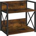 YINMIT Countertop Shelf Organizer,Coffee Bar Accessories,Spice Rack,Coffee Counter Shelf,2 Tier Coffee Organizer Station for Mugs,Cups,Cream,Syrup(Rustic Brown, Medium)