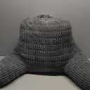Blissful Diary Reading Pillow, Large Backrest Pillow with Shredded Memory Foam for Adult & Children, Designed for Bed and Couch Sitting Up, Includes Arms, Pockets and Washable Cover, Dark Gray