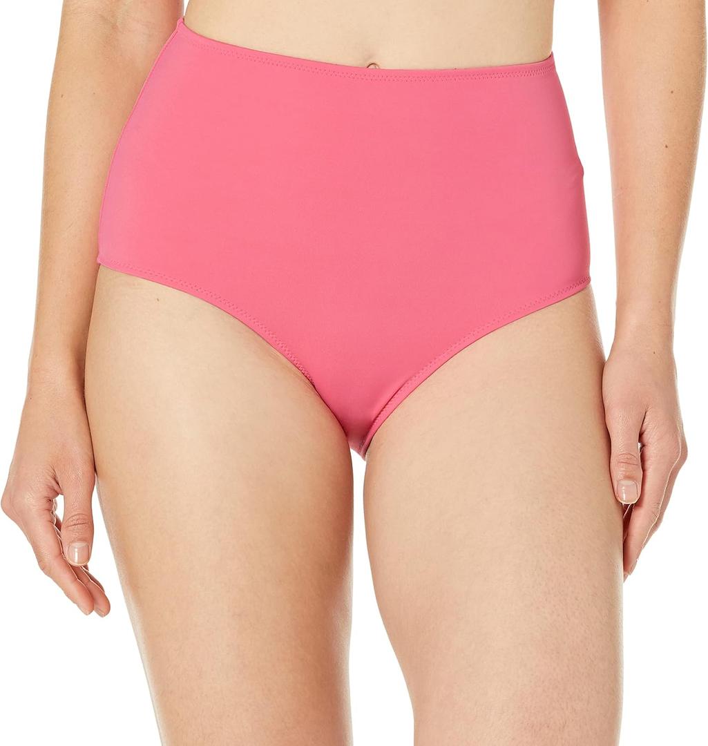 Amazon Essentials Women's High Waist Swim Bottom (Available in Plus Size) (Hot Pink)