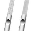 Metal Nail File 2 Pcs, Nail Files for Natural Nails, Fingernail Files with Sharp Pointed Tip Anti-Slip Handle, Nail Filer Made of Stainless Steel, Finger Nail Files for Women and Men