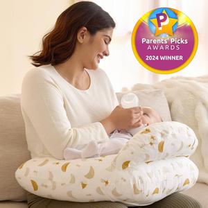 MOMCOZY Nursing Pillow for Breastfeeding,Bottle Feeding,Plus Size Breastfeeding Pillows with Adjustable Waist Strap Removable Cover,Extra Pillow on Top for More Support for Mom Baby