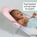 Ingenuity Foldaway 2-Position Bather, 2-Position Adjustable Support Baby Bath seat for Sink or Bathtub, Ages 0-6 Months, up to 20 pounds, Pink