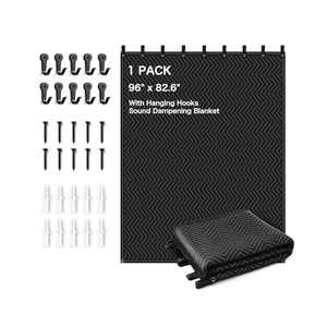 Extra Large Sound Dampening Blanket,96"x 80" Sound Absorbing Studio Blanket Panel with Grommets for Wall Hanging,Noise Cancelling Studio Acoustic Curtain/Light Blocker/Soundproof Moving Blanket