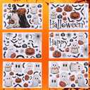 6 Sheet Halloween Window Clings, 11.81x7.87in Glass Window Decoration Stickers with Vintage Ghost Evil Pumpkin Bat for Halloween Party Supplies