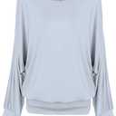 Batwing Tops for Women  Oversized Casual T-Shirt with Banded Waist (XL)