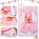 Easter Dog Bunny Costume Pet Dog Easter Outfit Puppy Hoodies with Rabbit Ears Puppy Apparel Pet Clothes for Small Medium Dogs Cats (Pink)