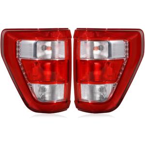 Tail Lights W/Bulb and Harness Assembly Compatible with 2021 2022 2023 Ford F150, Rear Light Taillights Replacement # ML3Z-13405-E ML3Z-13404-E