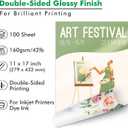 Koala Brochure Paper Double Side Glossy for Printing Photo 11X17 Inches 100 Sheets Compatible with Inkjet Printer 42LB