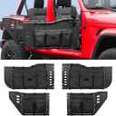 Tube Half Summer Doors Compatible with 2018-2024 Jeep Wrangler JL Unlimited & Gladiator JT 4-Door(Exclude JK Models and 2-door),Front and Rear Door 4 PCS,Includes Offroad Door Storage Bag
