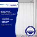 Kenney - Microban PEVA Shower Curtain Liner, Waterproof Medium-Weight 4.8 Gauge Design with Rust-Resistant Metal Grommets and Weighted Magnetic Hem, 70" x 72", Frosted