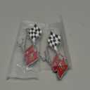 2Pcs Metal Impala SS Emblems Rear Side Crossed Flags Badge Replacement for 61-62 Chevrolet Chevy Impala 3780964 (Chrome/Red)