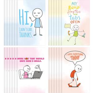 Yeaqee 24 Pad Christmas Employee Gifts Funny Notepads with Sarcastic Sayings Fun Notebooks for Coworker Fun Novelty Humor Note Pad for Office Adult Teacher Desk 4.92 x 3.15 Inch(Gradient, Hilarious)