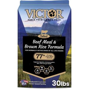 VICTOR Select Gluten-Free Beef Meal & Brown Rice Dry Dog Food, 30 lb (EXP 09/30/26)