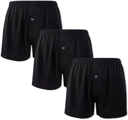 BAMBOO COOL Men's Boxers Short Classic Fit Soft Casual Underwear Loose Breathable Boxer Shorts for Men, Size XL