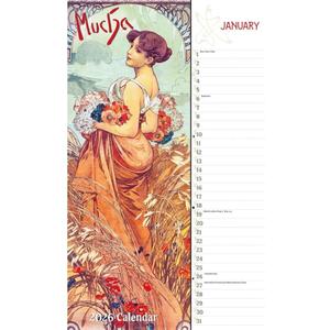 Gladstone Media, Mucha 2026 Large Wall Calendar