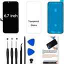 for iPhone 14 Plus Screen Replacement 6.7 inch (Model A2886, A2632, A2885, A2888, A2887), 3D Touch LCD Display Digitizer Assembly with Repair Tools