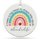 Teacher Gifts for Women, Thank You Gifts from Students, It Takes a Big Heart to Shape Little Minds Ceramic Ornament