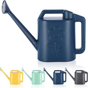 2 Gallon Watering Can for Indoor Plants, Garden Watering Cans for Outdoor Plant House Flower, Modern Plant Watering Can Large Long Spout with Sprinkler Head (Blue)