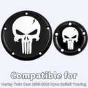 Skull Clutch/Derby Timer and Points Covers for Harley Twin Cam 1999-2015 Dyna Softail Touring Road King Electra Glide Street Glide Road Glide Tri Glide,Black