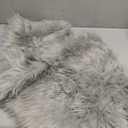duduta Gray Faux Sheepskin Chair Seat Covers, Fluffy Shag Fur Throw Rugs Room Decor 2x3 ft (Grey)