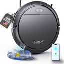 Robot Vacuum Cleaner with Mop, 4000Pa Robotic Vacuum with Self-Charging, App Control, Adjustable Suction Power Robotic Vacuum for Hard Floor, Pet Hair and Low-Piled Carpet (Black U18)