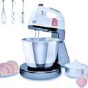 Stand Mixers, 7 Speeds With 3QT Stainless Steel Bowl, Stand and Hand Mixer with Dough Hook, Whisk, Mixing Beater for Baking, Cake, Cookie, Kneading (OJ2)