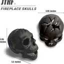 2pcs Refractory Materials Fireproof Imitated Human Fire Pit Skulls Gas Log for NG, LP Wood Fireplace, Firepit, Campfire, Halloween Decor, BBQ