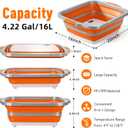 16L Collapsible BBQ Prep Tub with Locking Lid & Cutting Board - Marinade Container Grill Carry System for RV Picnic Tailgate - Portable Wash Basin for Kitchen Camping Sink - Gift for Men Women
