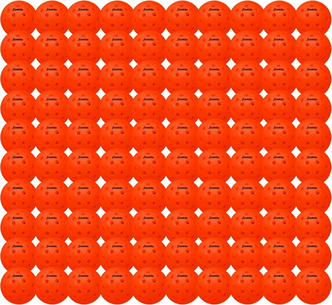 Franklin Sports X-40 Outdoor Pickleballs - Official Ball of USA Pickleball, APP Tour + US Open - Regulation Size 100 Packs