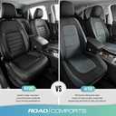 Road Comforts Car Seat Cover, Front Leather Car Seat Covers, Automotive Low Back Sport Car Seat Covers, Airbag Compatible, Universal Fit for Most Cars, SUVs, Trucks and Vans