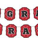 Graduation Decorations Class of 2025,Red Themed 2025 Graduation Decorations Set-Congrats Grad Banner,Class of 2025 Backdrop,Hanging Swirl Streamers and Balloons Kit Supplies Celebrations