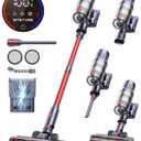 Cordless Vacuum Cleaner, 550W 45Kpa Vacuum Cleaners for Home, Stick Vacuum with Self-Standing, Max 60 Mins, Touch Screen, Vacuum Cleaner with Charging Station for Hard Floor Carpet Car Pet
