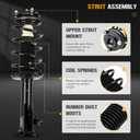 Front Complete Strut Shock Absorber Fit for Honda Civic DX EX LX 1.8L Coupe 2006 2007 2008 2009 2010 2011, 172285 172284 (Set of 2)