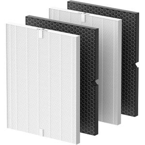 Smilyan 2 Sets 116130 HEPA Replacement Filter H for Winix 5500-2 Plasmawave Air Purifier and Models AM80, Includes 2 Pack Ture HEPA Filters + 2 Pack Activated Carbon Pre-Filters