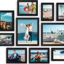 decorUhome Picture Frames Collage Wall Decor for Photo Gallery Display, Assorted Picture Frames set of 10 Including Two 8x10 / Four 5x7 / Four 4x6 for Family Wall Decor, Black, 10 Pack