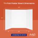 Trifold Presentation Board, Double-Wall Construction, Smooth Edges, Foldable Storage, for School Projects, Business Presentations (White, 24 x 16 x 0.78 inch)
