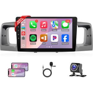 Naifay Car Radio for Toyota Corolla 2003 2004 2005 2006 2007 2008 with Wireless Carpaly & Android Auto, 9 Inch Touch Screen for Corolla Car Stereo with GPS/Bluetooth/FM/WiFi/SWC(Not Fit J.B.L System)