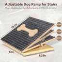 PANTAZO Dog Ramp for Stairs 8 Pack Foldable Pine Wood Dog Ramp